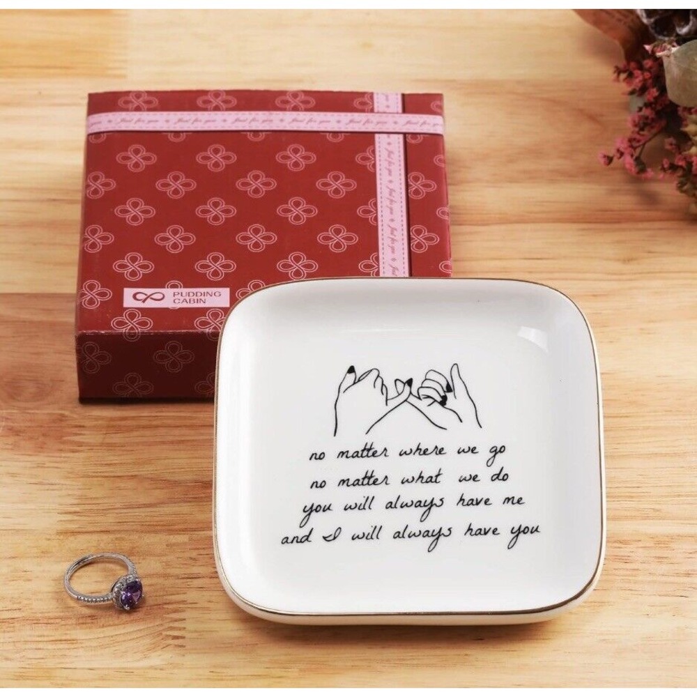 Sister / Mother‎ / Friendship Long Distance Ceramic Ring & Trinket Dish